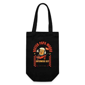 Bester Papa Bier Personalisiert Vatertagsgeschenk - Geschenkbeutel für Flaschen - Schwarz - Vorne