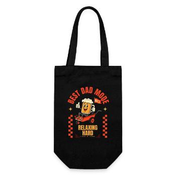 Best Dad Mode Vatertag Bier Bollerwagen Geschenk - Geschenkbeutel für Flaschen - Schwarz - Vorne