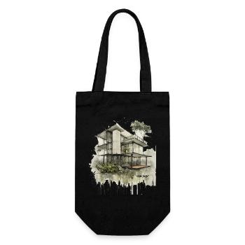 Urban Jungle Modern House - Geschenkbeutel für Flaschen - Schwarz - Vorne