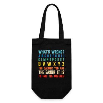 What's Wrong Funny teacher classroom - Gift Bag for Bottles - black - Front
