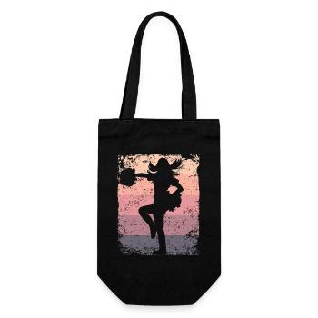 Cheerleader Cheer Mom Cheerleading - Gift Bag for Bottles - black - Front
