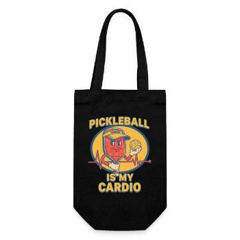 Pickleball ist mein lustiger Cardio-Pickleball-Spieler - Geschenkbeutel für Flaschen - Schwarz - Vorne