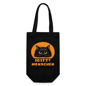 Lustige Igitt ! Menschen Katze - Geschenkbeutel für Flaschen - Schwarz - Vorne