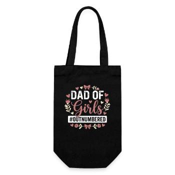 Papa de filles Papa Fille Cœur de Fleurs - Sac à bouteille - noir - Devant