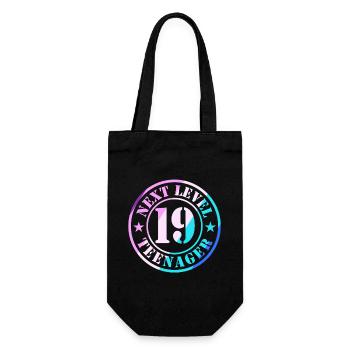19e anniversaire garçon fille adolescente niveau 19 - Sac à bouteille - noir - Devant