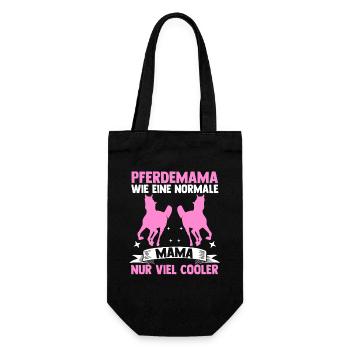 Reiten Mama Mutter Pferdeliebhaber Reiterhof Pferd - Geschenkbeutel für Flaschen - Schwarz - Vorne