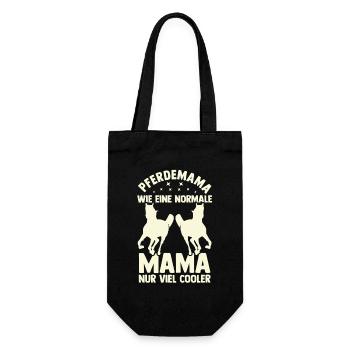 Reiten Mama Mutter Pferdeliebhaber Reiterhof Pferd - Geschenkbeutel für Flaschen - Schwarz - Vorne