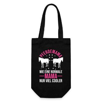 Reiten Mama Mutter Pferdeliebhaber Reiterhof Pferd - Geschenkbeutel für Flaschen - Schwarz - Vorne