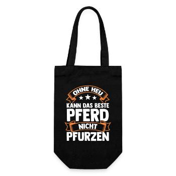Reiten Pferdeliebhaber Reiterhof Pferde - Geschenkbeutel für Flaschen - Schwarz - Vorne