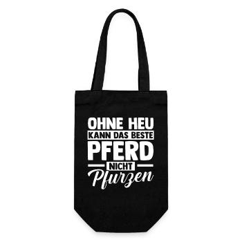 Reiten Pferdeliebhaber Reiterhof Pferde - Geschenkbeutel für Flaschen - Schwarz - Vorne