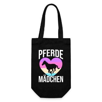 Reiten Pferdeliebhaber Reiterhof Pferde - Geschenkbeutel für Flaschen - Schwarz - Vorne