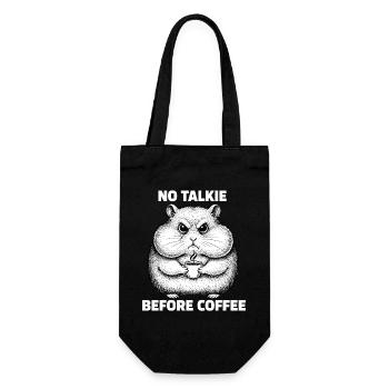 No conversation in front of coffee lover hamster - Gift Bag for Bottles - black - Front
