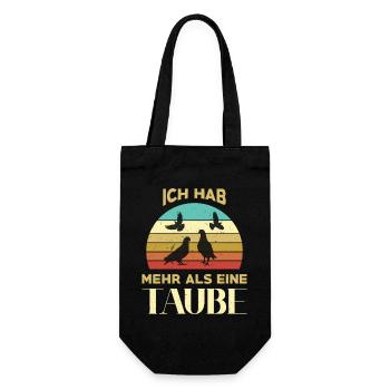 Taube Taubenzüchter Brieftaubensport Taubenverein - Geschenkbeutel für Flaschen - Schwarz - Vorne