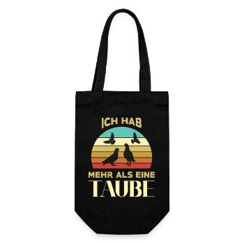 Taubenzüchter Taube Taubenzucht Spruch Brieftaube - Geschenkbeutel für Flaschen - Schwarz - Vorne