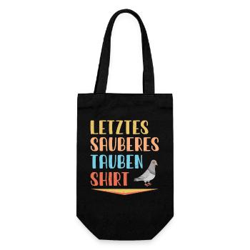 Taubenzüchter Taube Taubenzucht Spruch Brieftaube - Geschenkbeutel für Flaschen - Schwarz - Vorne