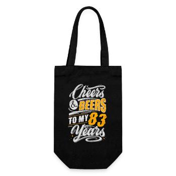 83. Geburtstag - Geschenkbeutel für Flaschen - Schwarz - Vorne