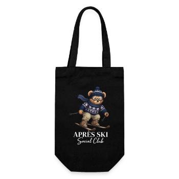 Apres Ski Social Club Bär Skifahren - Geschenkbeutel für Flaschen - Schwarz - Vorne