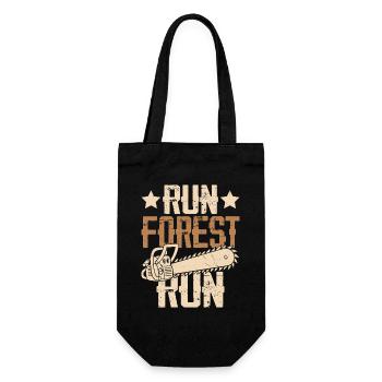 Forest Path Chainsaw Vintage Run Forest Run - Gift Bag for Bottles - black - Front