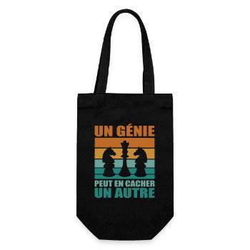 Cadeau Joueur Échecs Phrase Humoristique Génie - Sac à bouteille - noir - Devant