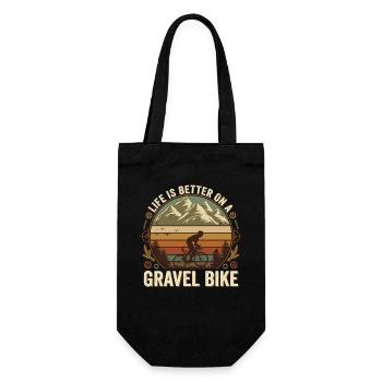 Gravel Bike Retro Bike Mountains Outdoor - Gift Bag for Bottles - black - Front
