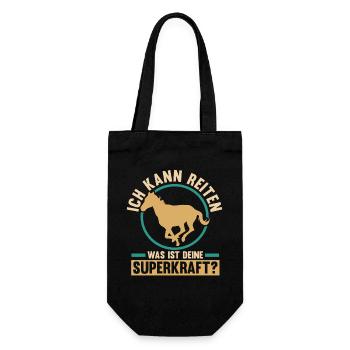 Reiten Pferdeliebhaber Reiterhof Pferde - Geschenkbeutel für Flaschen - Schwarz - Vorne