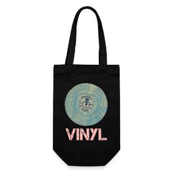 Vinyl Schallplatte für Retro Disco Vintage Freunde - Geschenkbeutel für Flaschen - Schwarz - Vorne