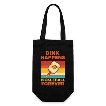 Pickleball-lustiger Spieler Dink passiert Pickleball - Geschenkbeutel für Flaschen - Schwarz - Vorne
