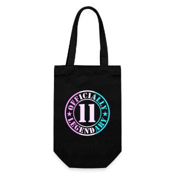 11th Birthday Boy Girl Legend Level 11 - Gift Bag for Bottles - black - Front