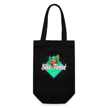 Sao Tome und Principe Afrika Retro Insel Souvenir - Geschenkbeutel für Flaschen - Schwarz - Vorne