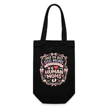Best dog moms become human mothers - Gift Bag for Bottles - black - Front