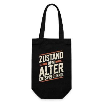 Zustand Dem Alter Entsprechend Oldtimer Geburtstag - Geschenkbeutel für Flaschen - Schwarz - Vorne