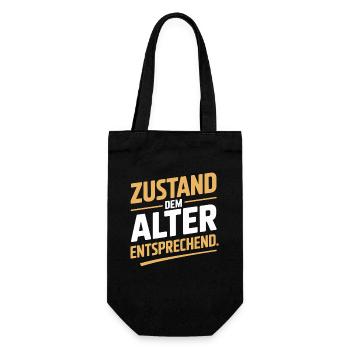 Zustand Dem Alter Entsprechend Oldtimer Geburtstag - Geschenkbeutel für Flaschen - Schwarz - Vorne