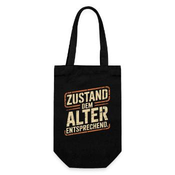 Zustand Dem Alter Entsprechend Oldtimer Geburtstag - Geschenkbeutel für Flaschen - Schwarz - Vorne