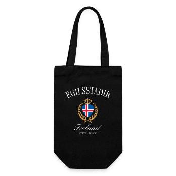Egilsstaðir Island Wappen Krone – Reise Souvenir - Geschenkbeutel für Flaschen - Schwarz - Vorne