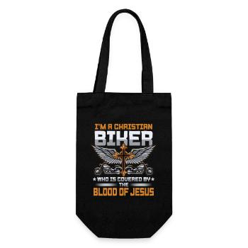 Biker chrétien couvert par Jesus Blood Design - Sac à bouteille - noir - Devant