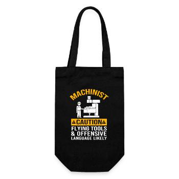 CNC Zerspaner Zerspanungsmechaniker Dreher Fräser - Geschenkbeutel für Flaschen - Schwarz - Vorne