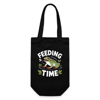 Feeding Time Frosch Terraristik - Geschenkbeutel für Flaschen - Schwarz - Vorne