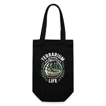 Terrarium Life Frosch Terraristik - Geschenkbeutel für Flaschen - Schwarz - Vorne