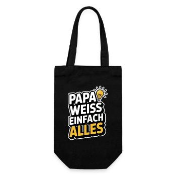 Intelligenter Vater Väter Papa Weiss Einfach Alles - Geschenkbeutel für Flaschen - Schwarz - Vorne