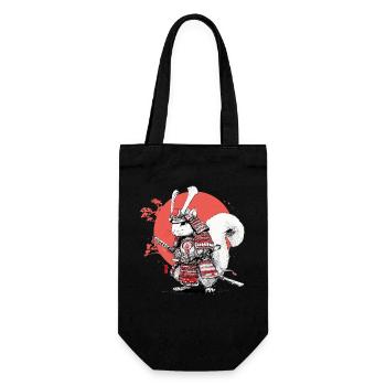 Eichhörnchen-Samurai im Roten Kreis - Geschenkbeutel für Flaschen - Schwarz - Vorne