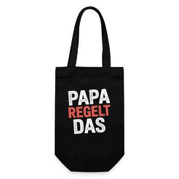 Papa règle le drôle de phrase « Père de famille » - Sac à bouteille - noir - Devant