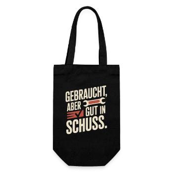 Gebraucht Aber Gut In Schuss Oldtimer Geburtstag - Geschenkbeutel für Flaschen - Schwarz - Vorne