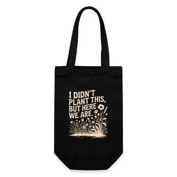 We Are Here: Wildflower Quote - Gift Bag for Bottles - black - Front