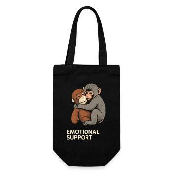Emotional Support Baby Monkey Punch - Gift Bag for Bottles - black - Front