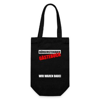Gästebuch Bürgersteigbier Ortskontrollfahrt OKF - Geschenkbeutel für Flaschen - Schwarz - Vorne