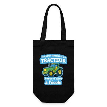 Né Pour Conduire Un Tracteur Humour Enfant - Sac à bouteille - noir - Devant