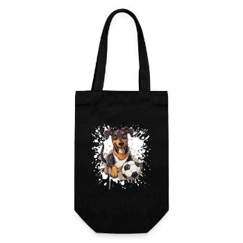 Doberman Dog Football Sports - Gift Bag for Bottles - black - Front