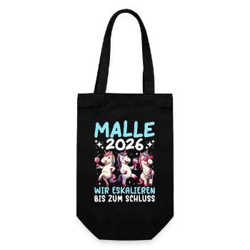 Malle 2026 Wir Eskalieren Bis Zum Schluss Einhorn - Geschenkbeutel für Flaschen - Schwarz - Vorne
