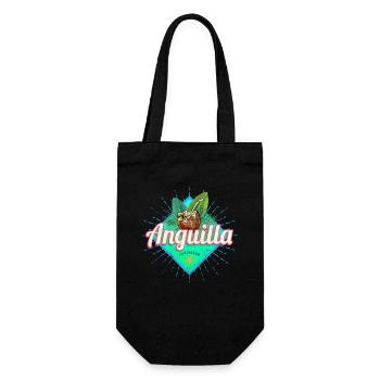 Anguilla in der Karibik Vintage Insel Souvenir - Geschenkbeutel für Flaschen - Schwarz - Vorne