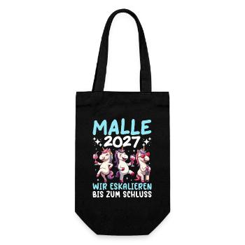 Malle 2027 Wir Eskalieren Bis Zum Schluss Einhorn - Geschenkbeutel für Flaschen - Schwarz - Vorne